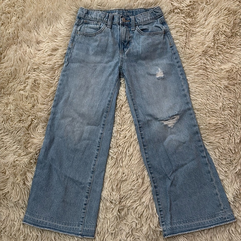Blue high rise baggy jeans